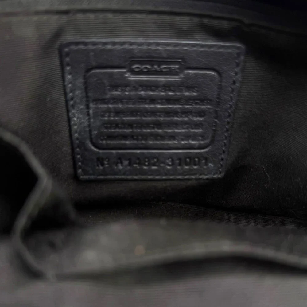 Coach Style 31001 Bleeker Blue Black Woven Leather Satchel Crossbody‎ Small Bag
